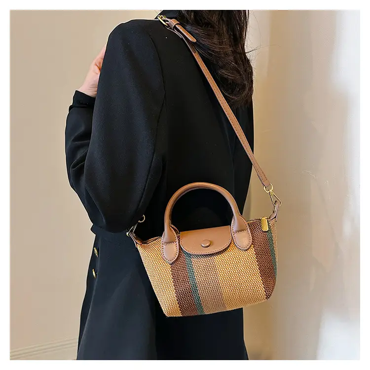 Women's Striped Handbag Black White 2024 Spring — feature 30
