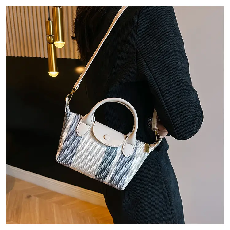 Women's Striped Handbag Black White 2024 Spring — feature 38