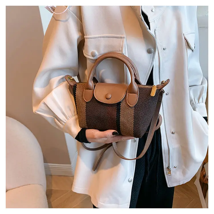 Women's Striped Handbag Black White 2024 Spring — feature 43
