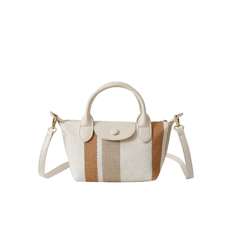 Women's Striped Handbag Black White 2024 Spring - Image 10