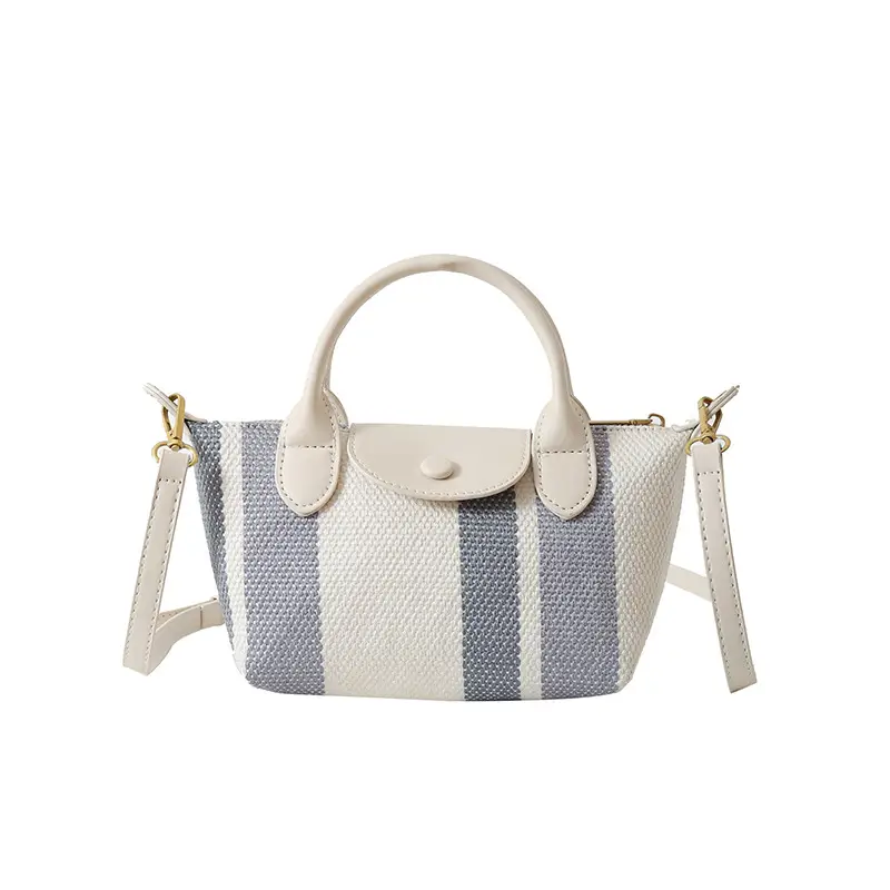 Women's Striped Handbag Black White 2024 Spring - Image 11