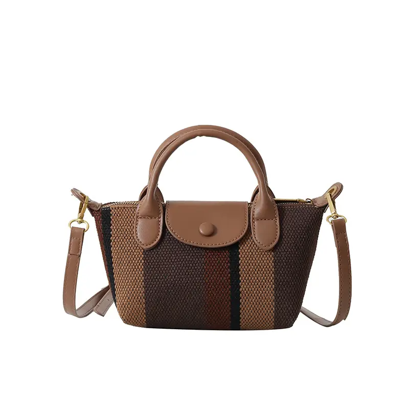 Women's Striped Handbag Black White 2024 Spring - Image 2
