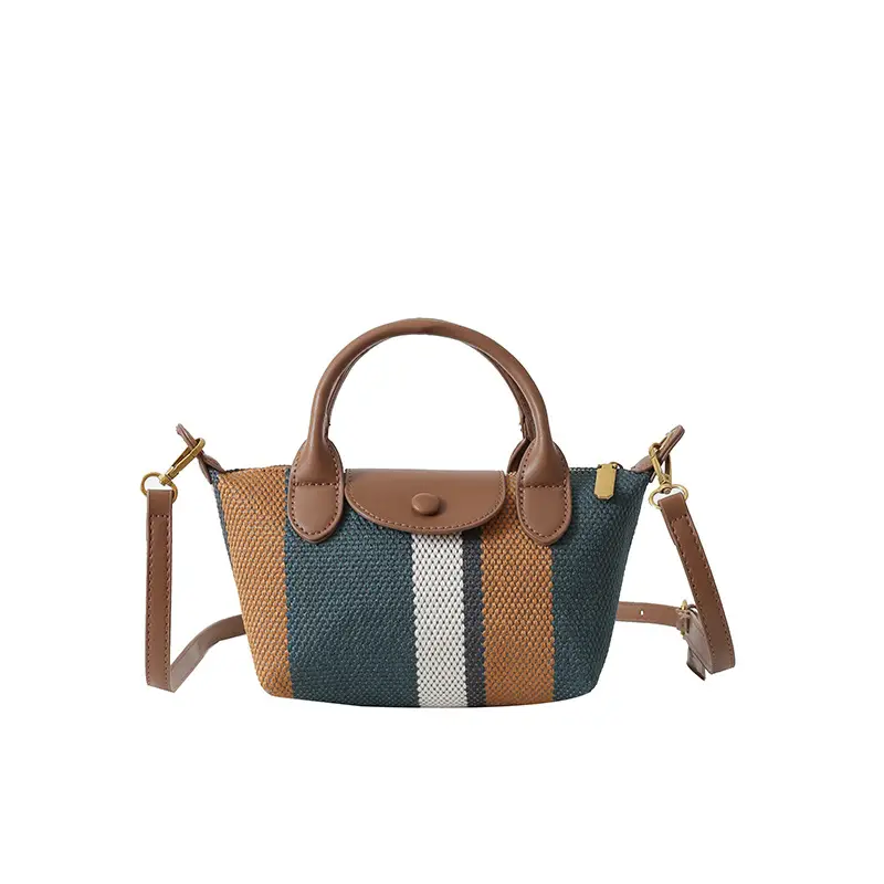 Women's Striped Handbag Black White 2024 Spring - Image 3