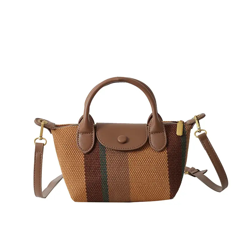 Women's Striped Handbag Black White 2024 Spring - Image 4