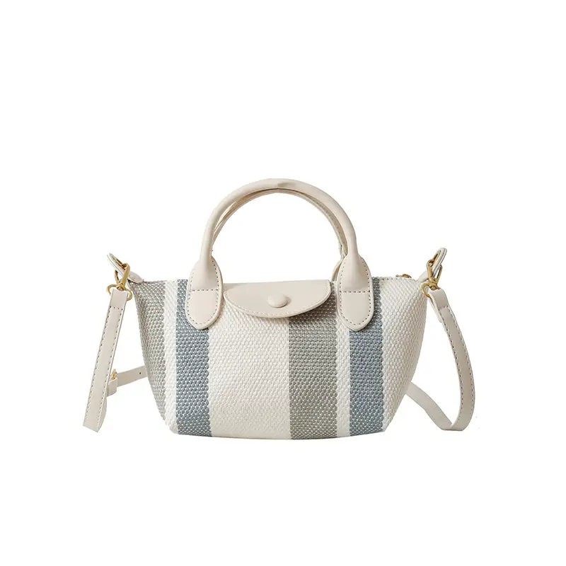 Women's Striped Handbag Black White 2024 Spring - Image 7