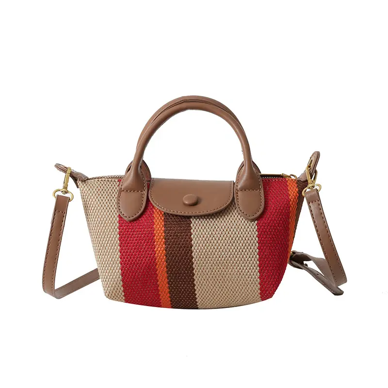 Women's Striped Handbag Black White 2024 Spring - Image 9
