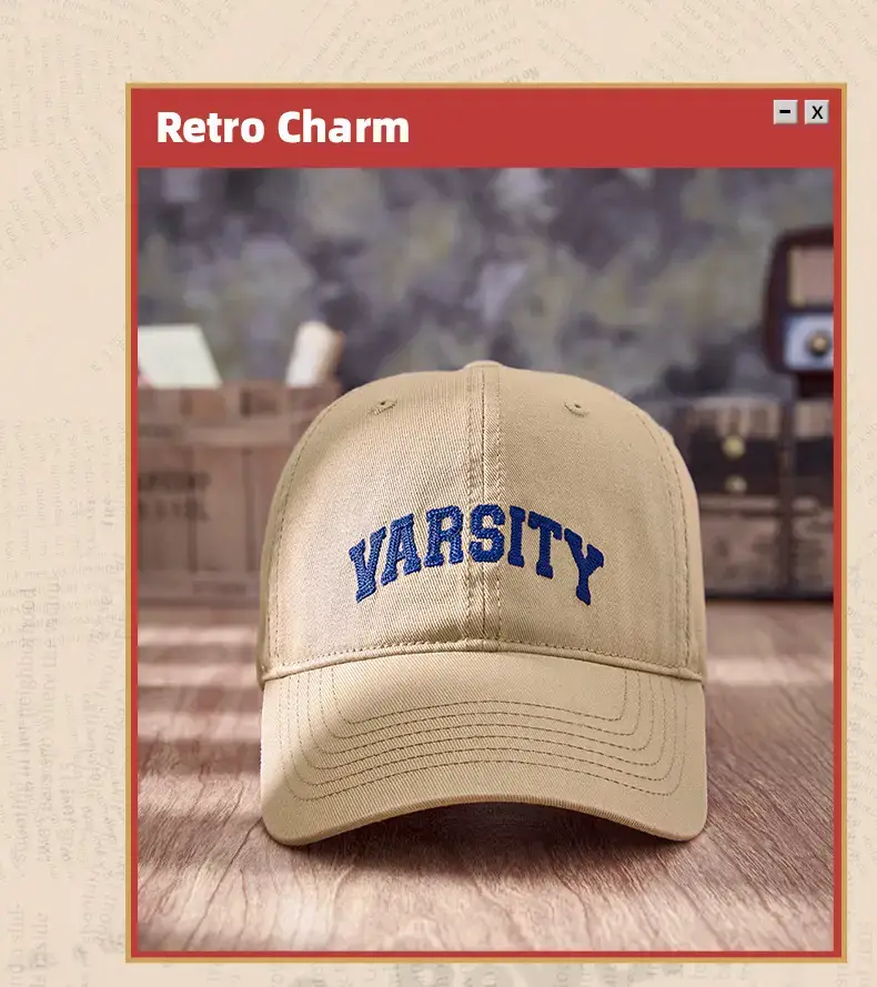 Navy Blue Fursity Embroidered Peaked Cap — feature 8