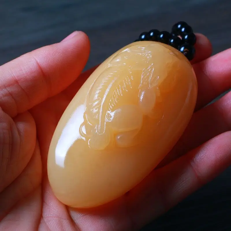 Yellow Jade Jade Handle Play Piece Lucky — feature 4