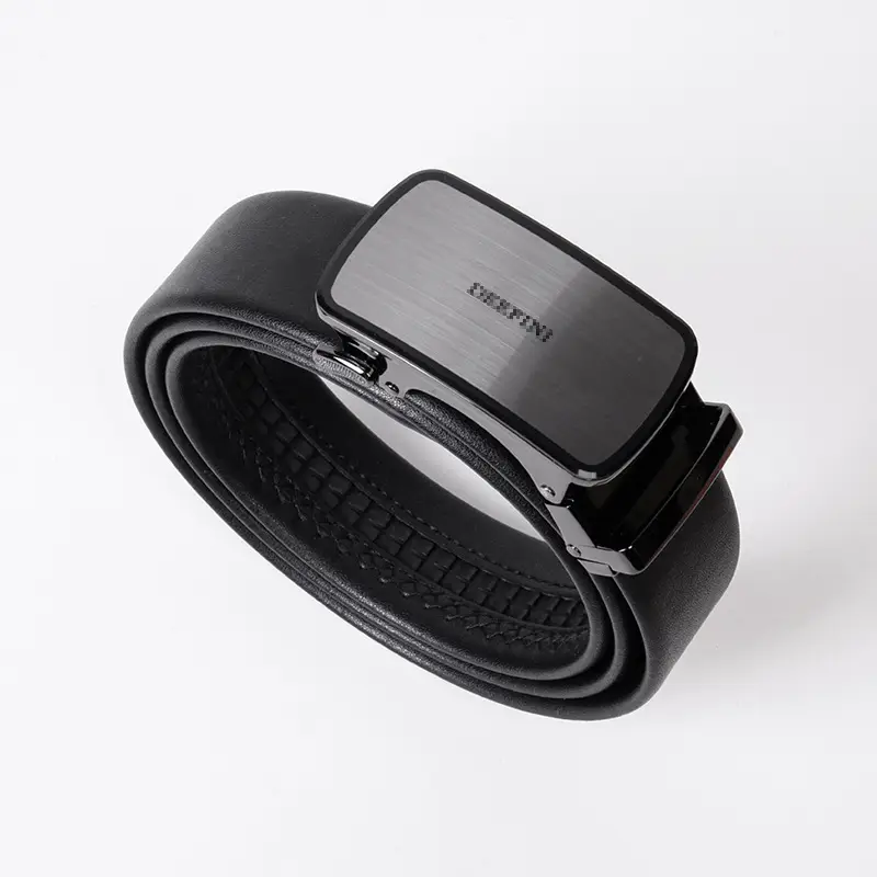Men's Black Alloy Belt with Automatic Buckle D1U039