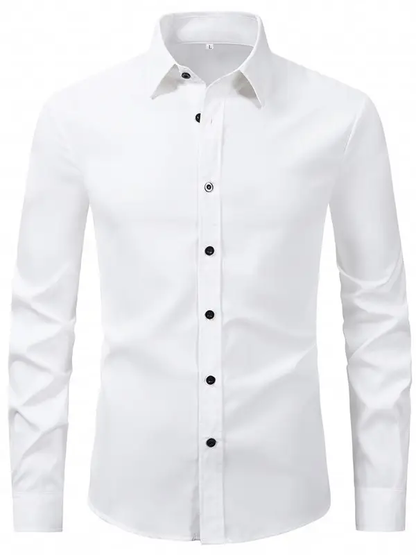 Men's Purple Long-Sleeve Lapel Shirt Business Casual - Image 15