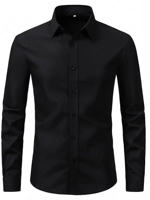 Men's Purple Long-Sleeve Lapel Shirt Business Casual - Image 17