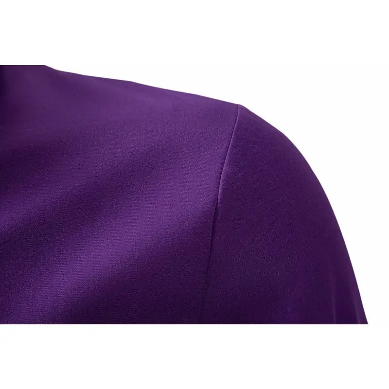 Men's Purple Long-Sleeve Lapel Shirt Business Casual — feature 12
