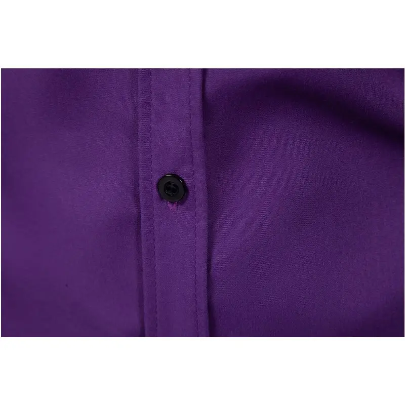 Men's Purple Long-Sleeve Lapel Shirt Business Casual — feature 13