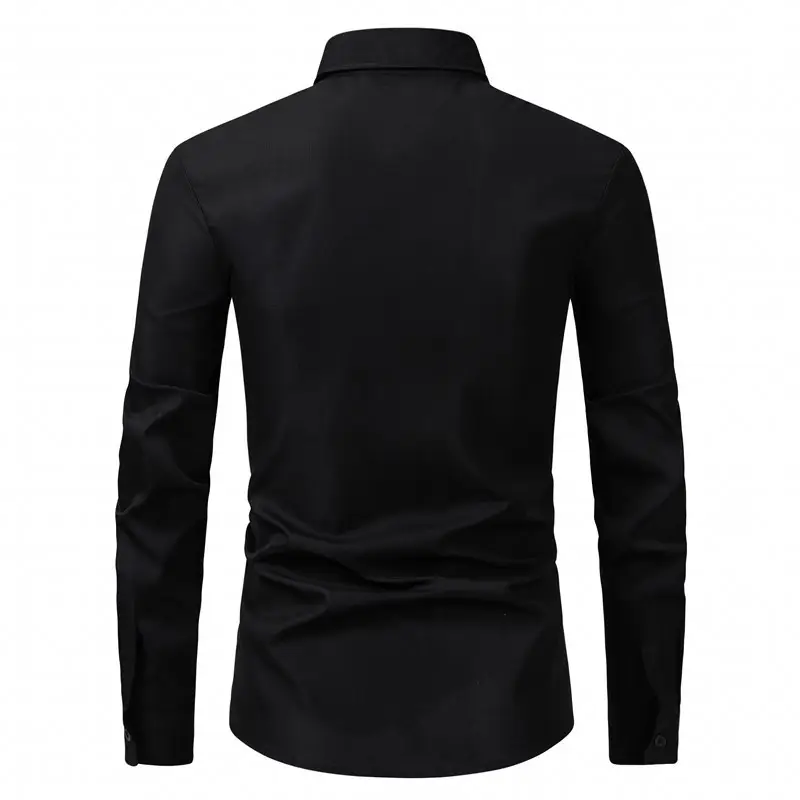 Men's Purple Long-Sleeve Lapel Shirt Business Casual — feature 19