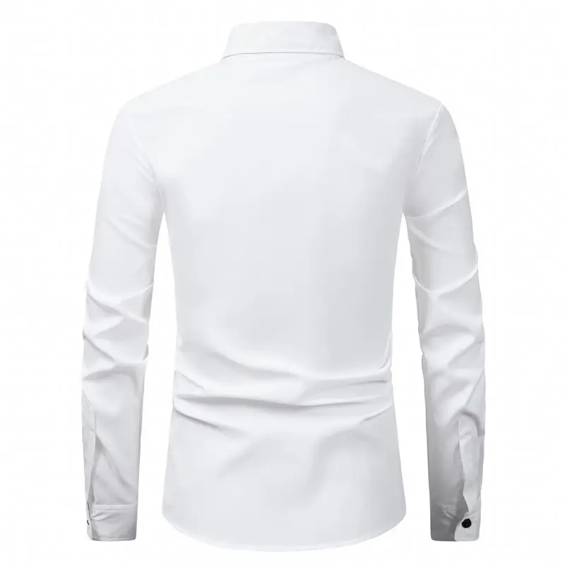 Men's Purple Long-Sleeve Lapel Shirt Business Casual — feature 2