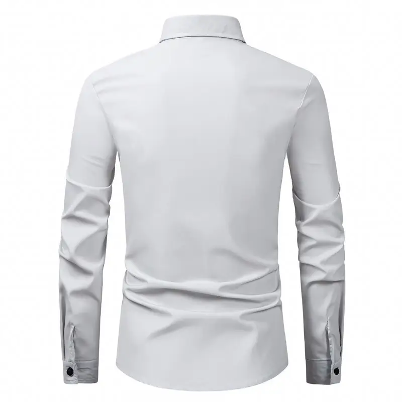 Men's Purple Long-Sleeve Lapel Shirt Business Casual — feature 27