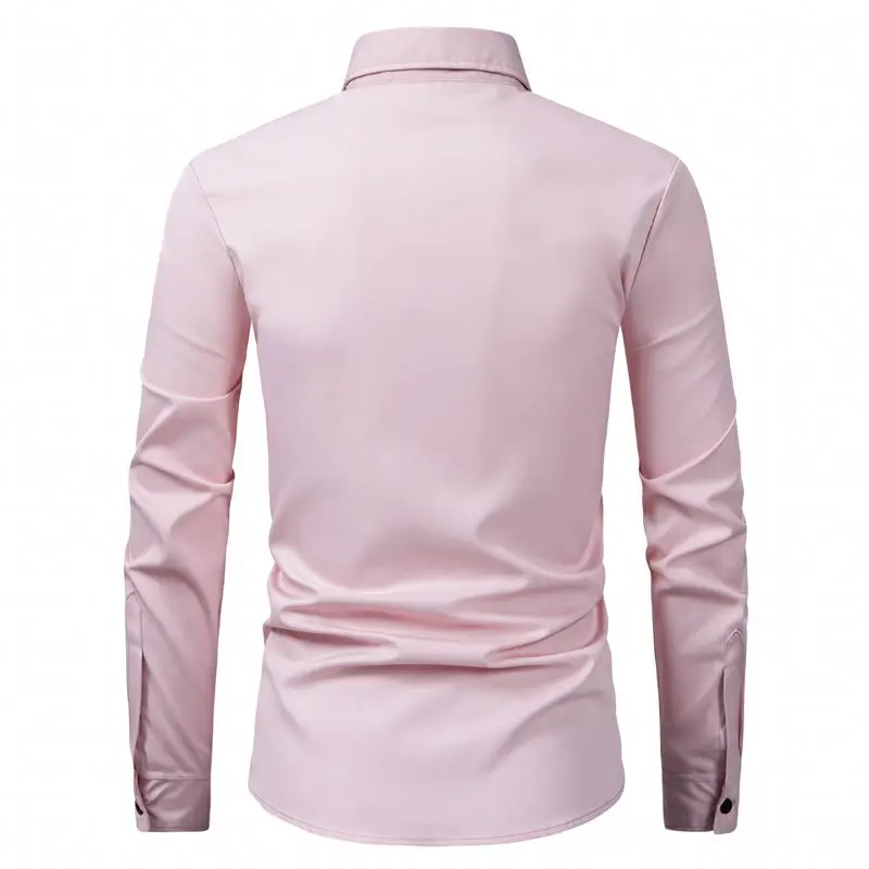 Men's Purple Long-Sleeve Lapel Shirt Business Casual — feature 31