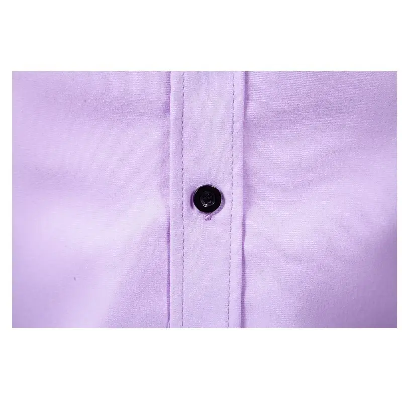 Men's Purple Long-Sleeve Lapel Shirt Business Casual — feature 45