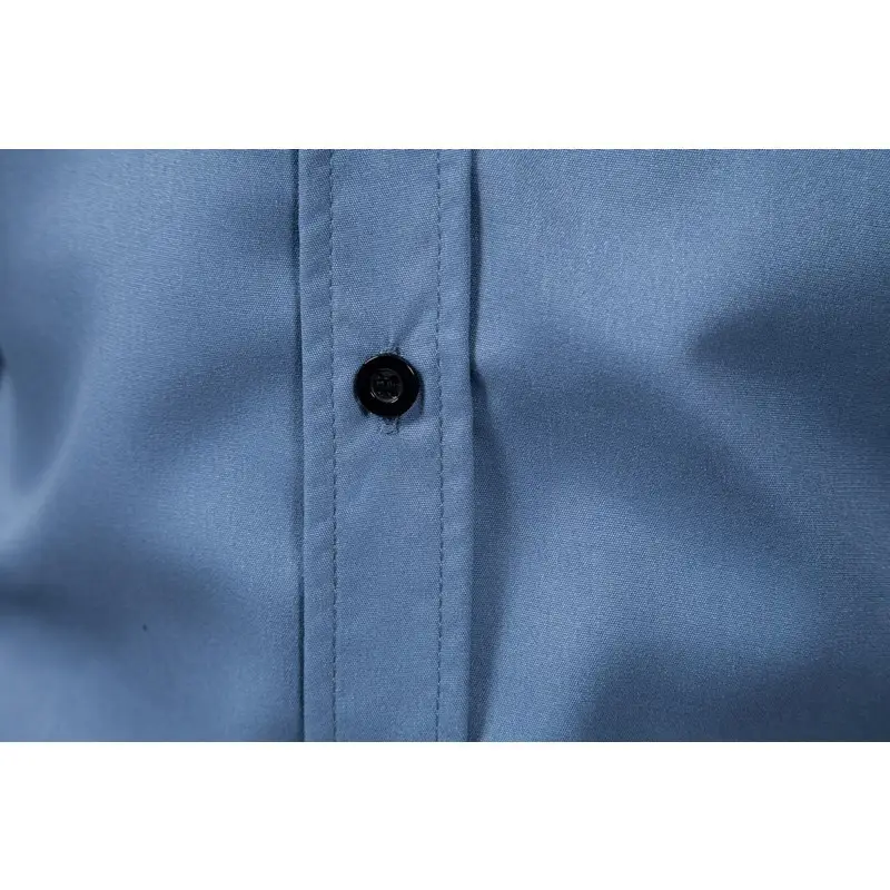 Men's Purple Long-Sleeve Lapel Shirt Business Casual — feature 9