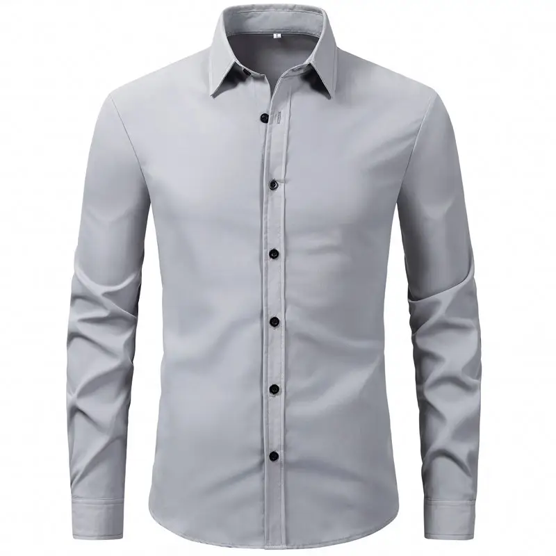 Men's Purple Long-Sleeve Lapel Shirt Business Casual - Image 11