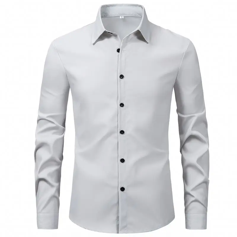 Men's Purple Long-Sleeve Lapel Shirt Business Casual - Image 12