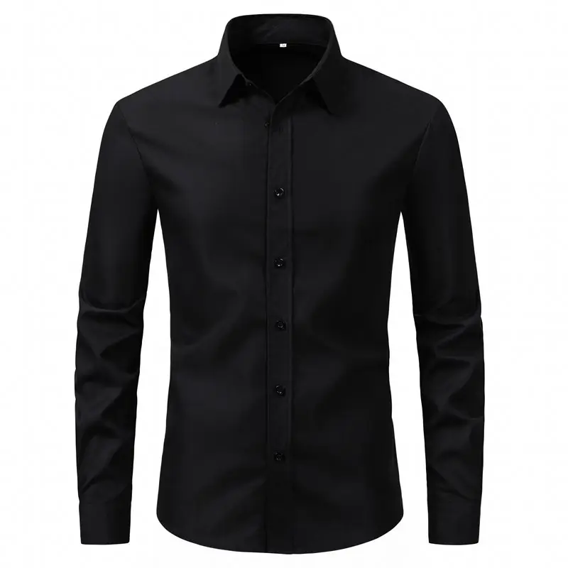 Men's Purple Long-Sleeve Lapel Shirt Business Casual - Image 2
