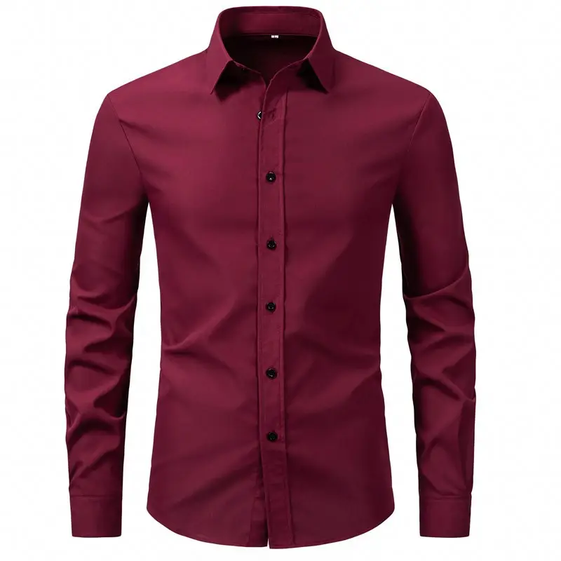 Men's Purple Long-Sleeve Lapel Shirt Business Casual - Image 3