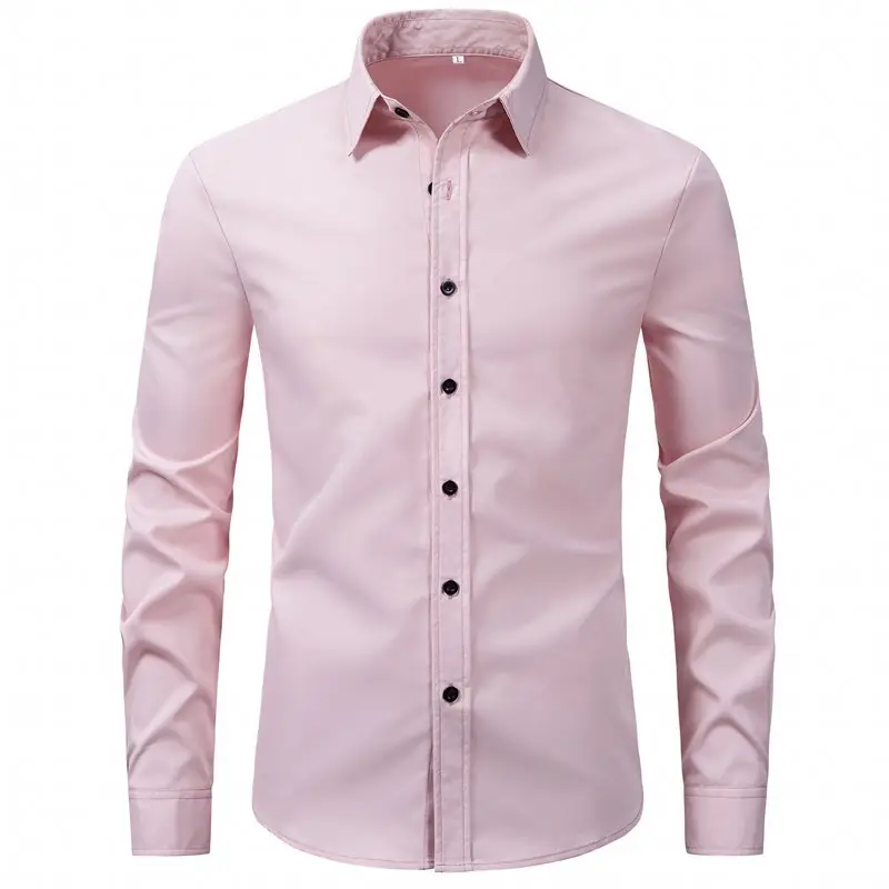 Men's Purple Long-Sleeve Lapel Shirt Business Casual - Image 4