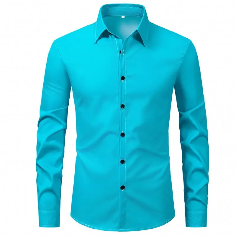 Men's Purple Long-Sleeve Lapel Shirt Business Casual - Image 6