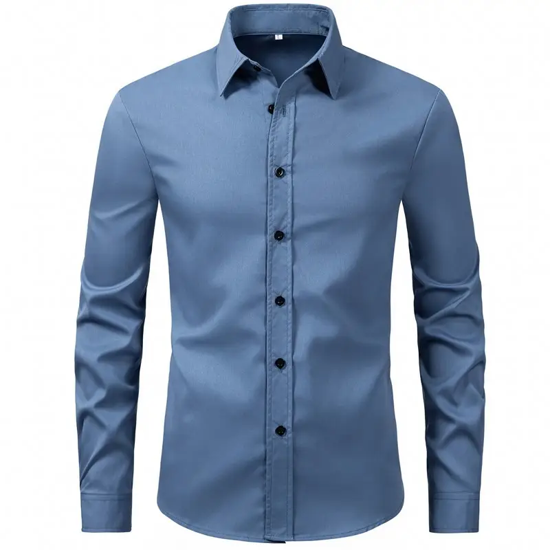 Men's Purple Long-Sleeve Lapel Shirt Business Casual - Image 7