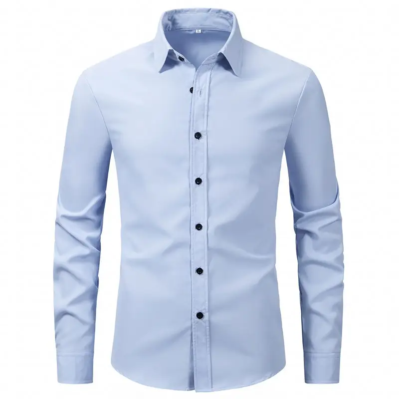 Men's Purple Long-Sleeve Lapel Shirt Business Casual - Image 8