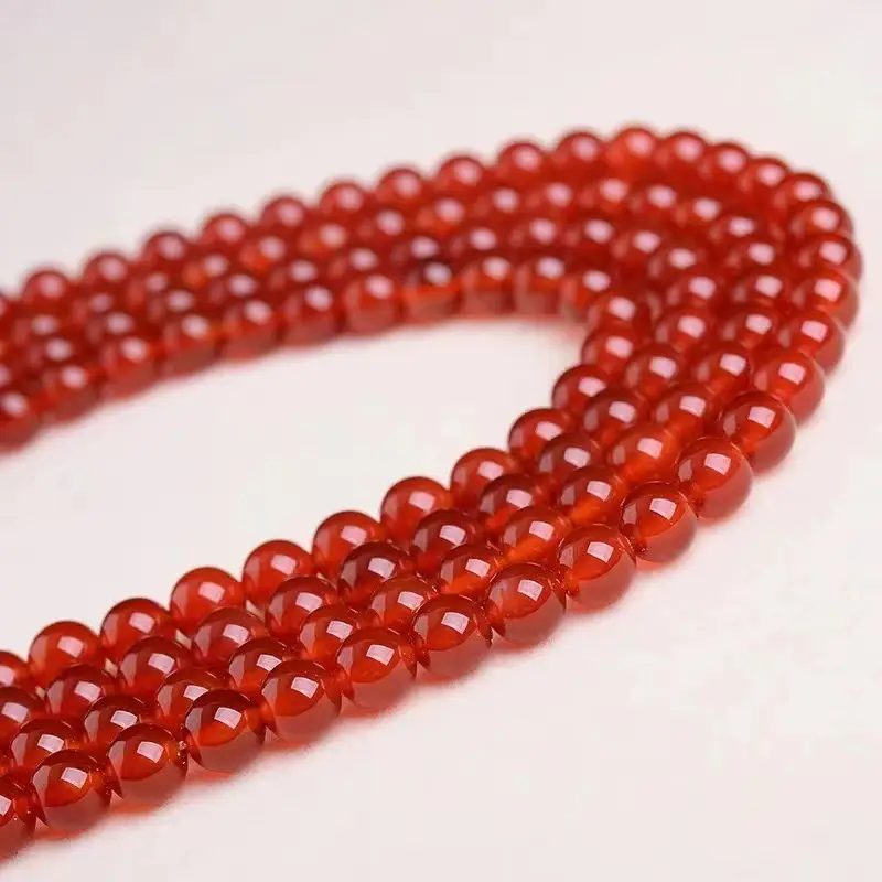 Red Agate Prayer Beads Multi-Circle Bracelet Sweater Chain
