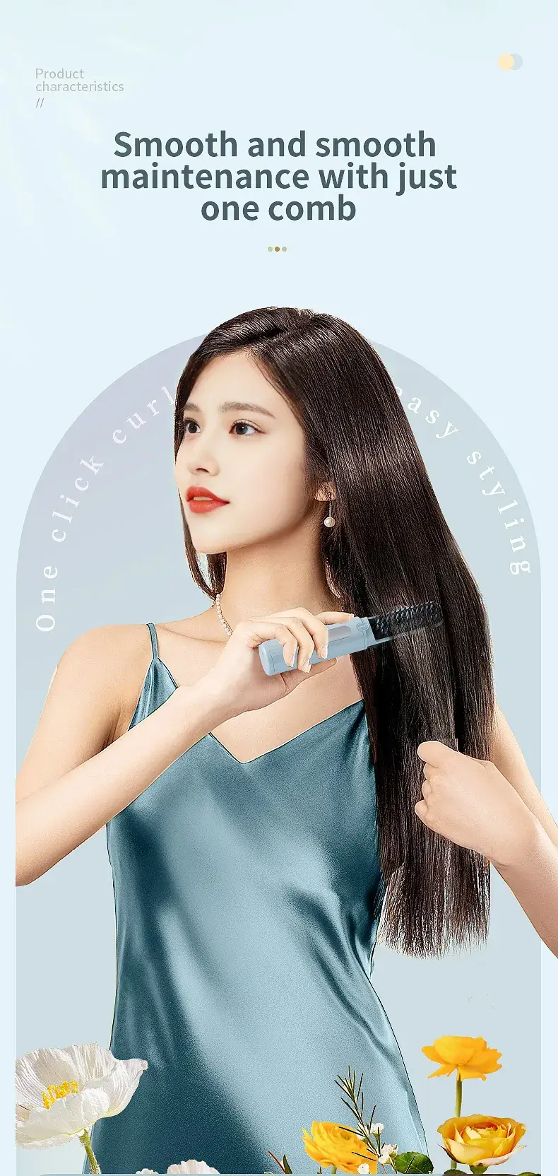 3D Smooth Hair Comb for Straightening No Stuck Hair — feature 3