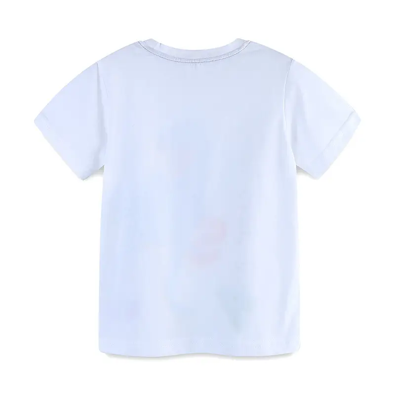 Kids Toddler T-Shirt White Dinosaur Print Round Neck
