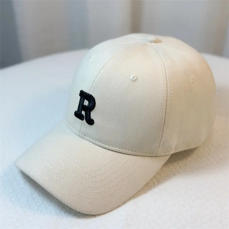 Women Beige R Logo Baseball Cap Spring Summer - Image 2