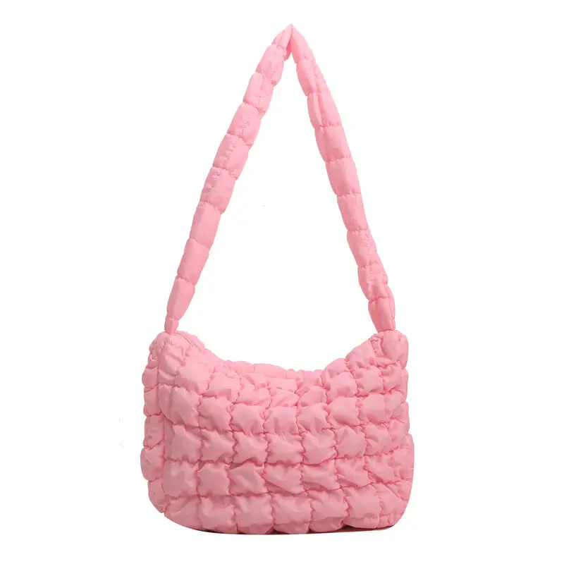 White Bubble Plaid Crossbody Bag 2024 Winter - Image 11