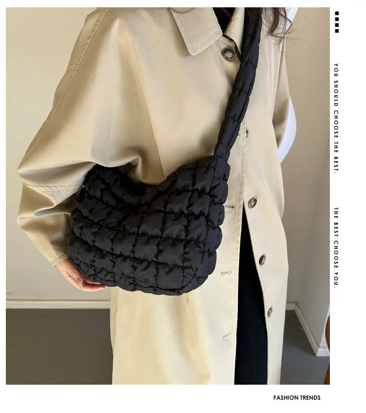 White Bubble Plaid Crossbody Bag 2024 Winter — feature 1
