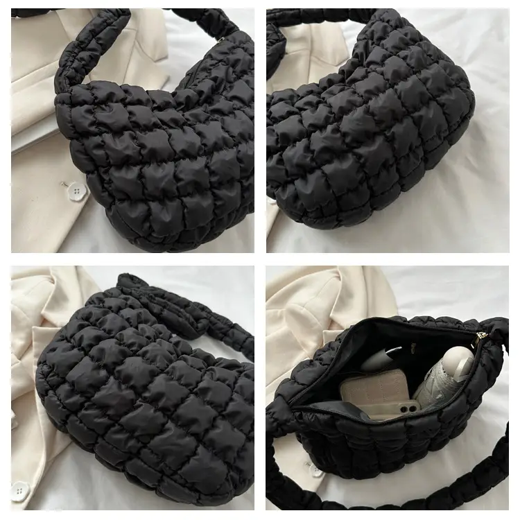 White Bubble Plaid Crossbody Bag 2024 Winter — feature 8