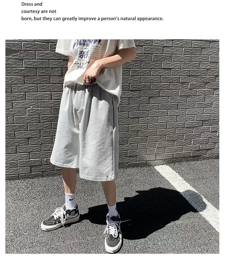 Men Grey Casual Shorts Loose Fit Summer Wear — feature 26