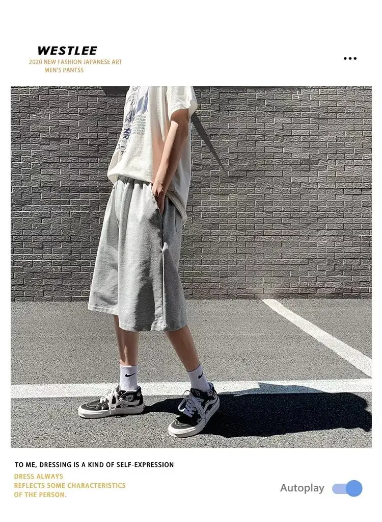 Men Grey Casual Shorts Loose Fit Summer Wear — feature 30