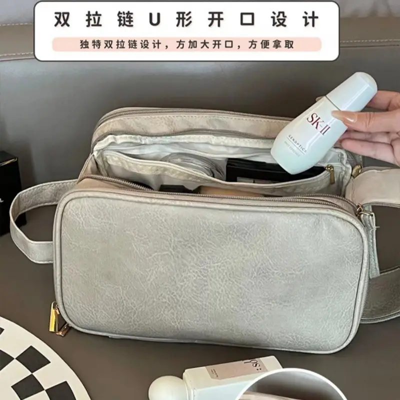 2023 Large Capacity Makeup Bag Travel Wash Brush Storage