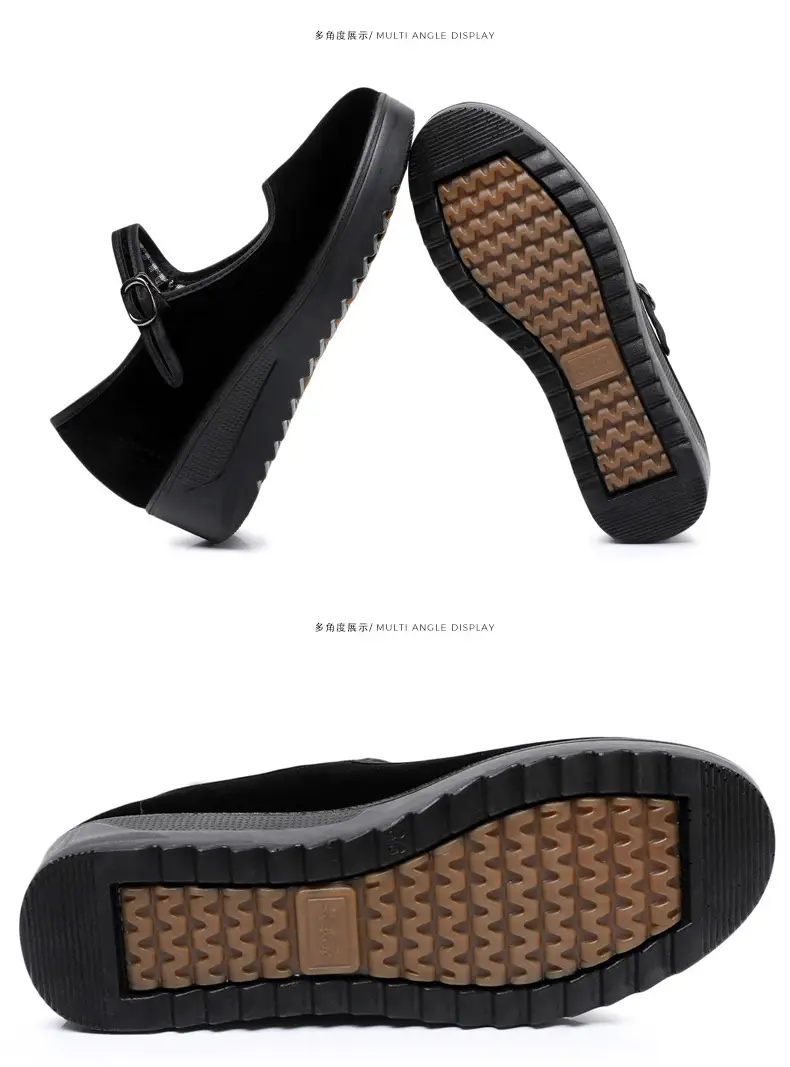 Old Beijing Cloth Shoes Women's Height Increasing Thick-soled Work Shoes Platform Sole Mother Women's Single Shoes Comfortable Non-slip Hotel Work Shoes — feature 21
