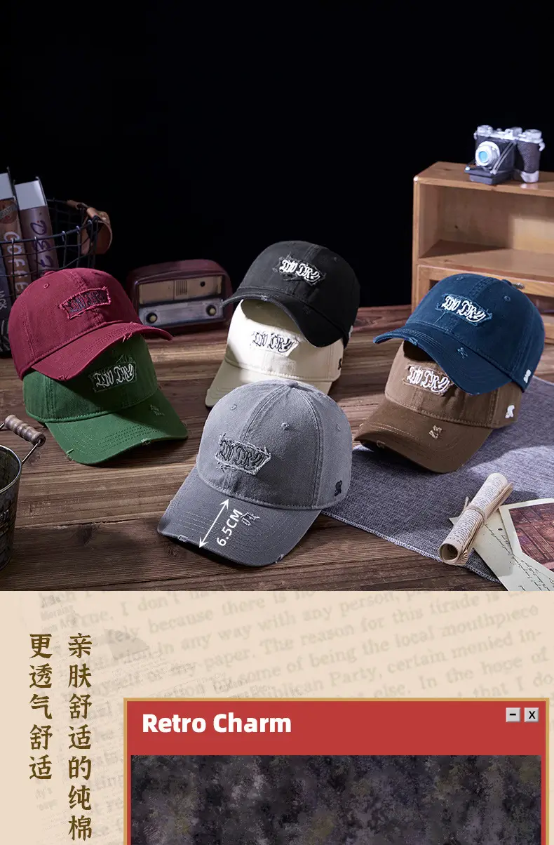 2025 Letter Embroidered Wash Cotton Cap for Men Women — feature 12