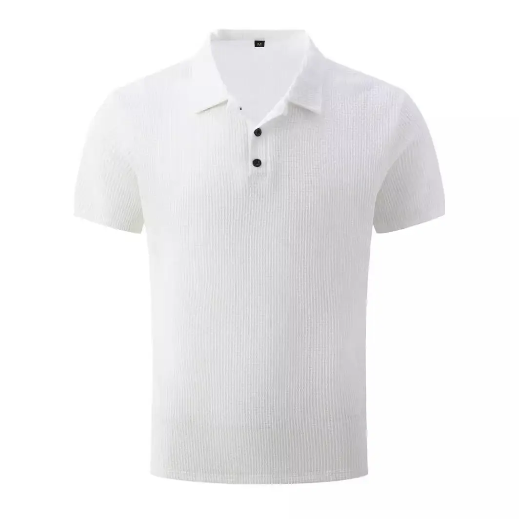 Men's Blue Ice Silk Polo T-Shirt Summer Collar - Image 13