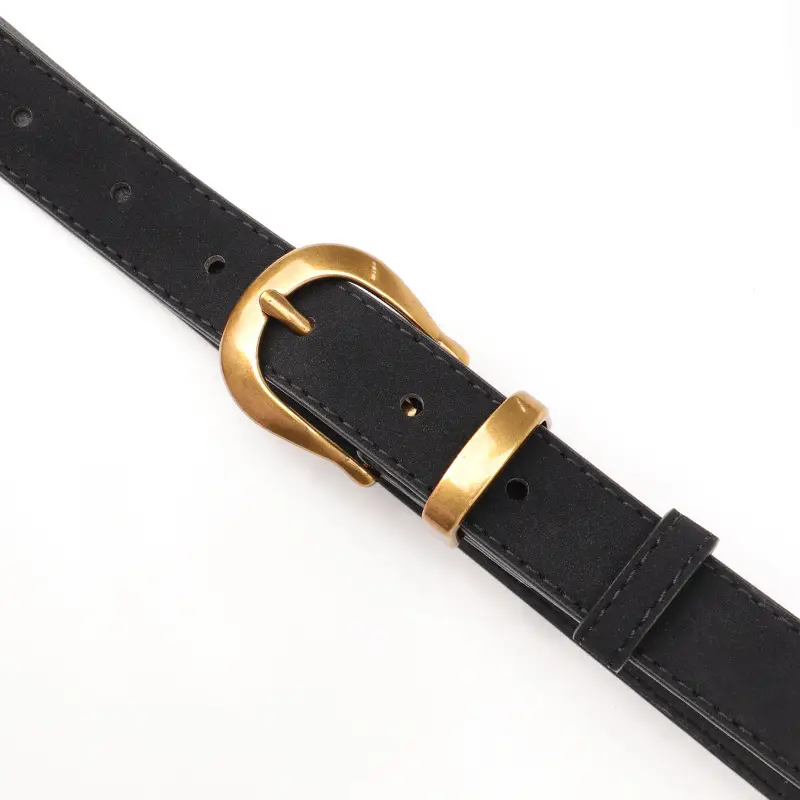 Vintage Grey Anti-velvet Belt with Gold Buckle - Image 9