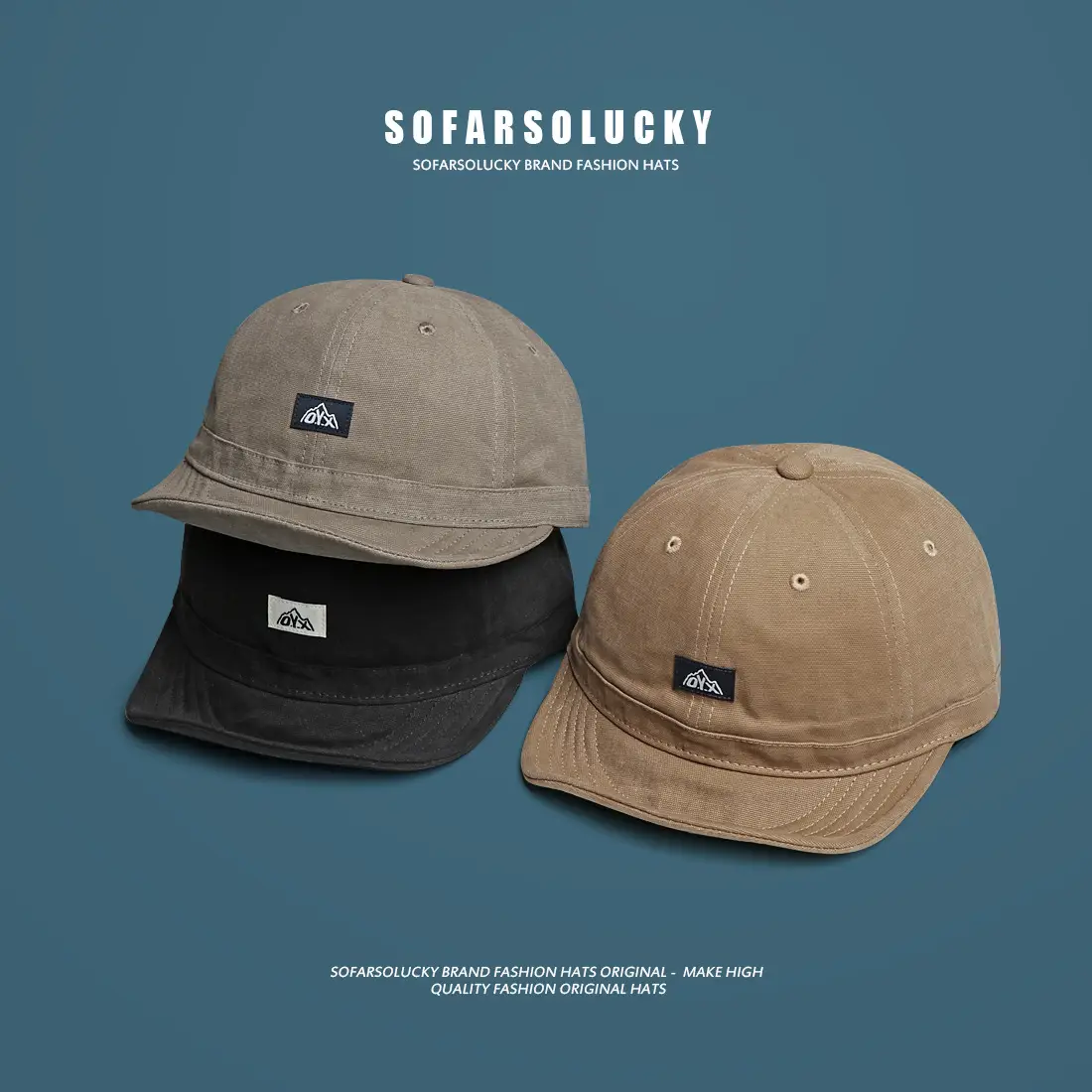 Japanese Retro Brown Peaked Cap for Men