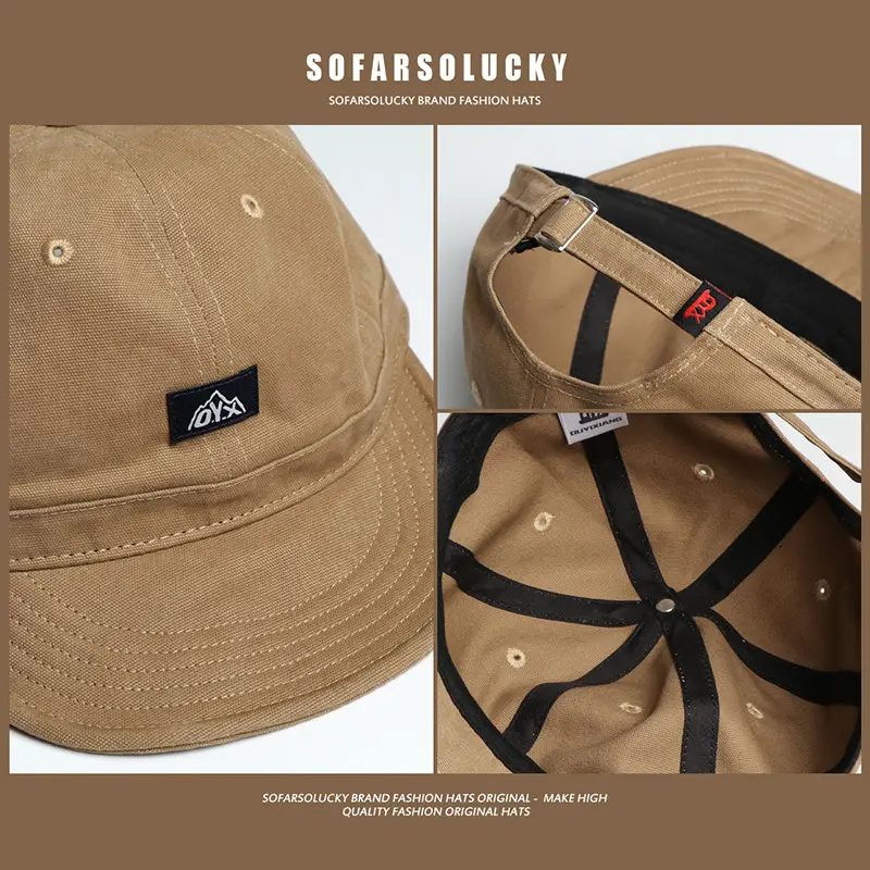 Japanese Retro Brown Peaked Cap for Men