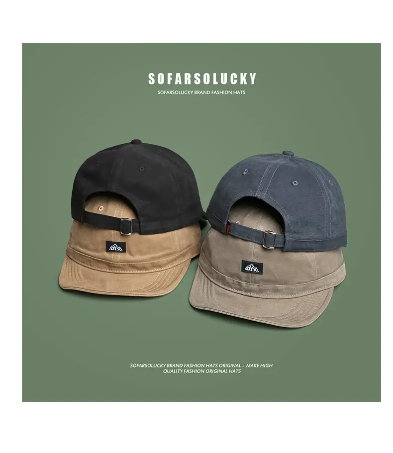 Japanese Retro Brown Peaked Cap for Men — feature 6