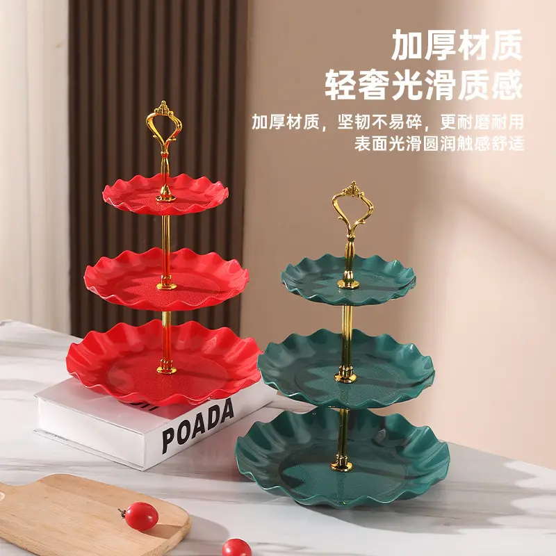Three-Layer Gold Leaf Fruit Plate for Home & Hotel - Image 8