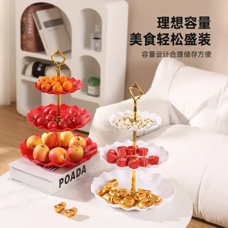 Three-Layer Gold Leaf Fruit Plate for Home & Hotel - Image 9